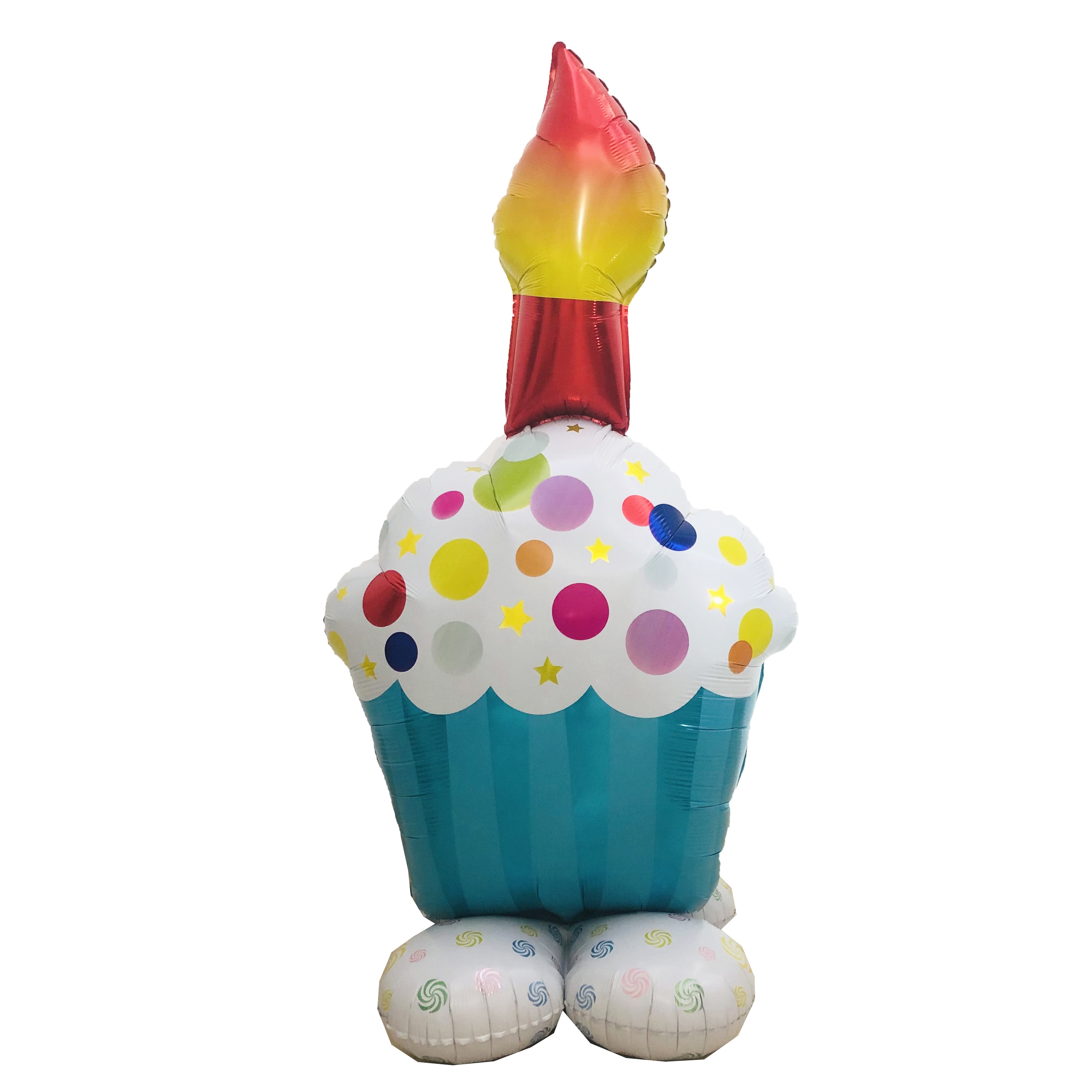 Standing foil balloon „Cupcake with a candle“