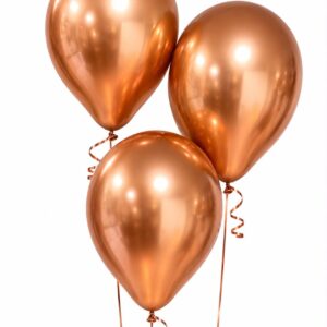 Hela 30cm guminiai chrominiai balionai rose gold