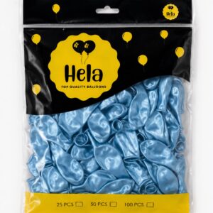 Hela 13cm guminiai chrominiai balionai light blue
