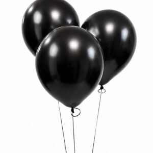 Hela 30cm guminiai chrominiai balionai black