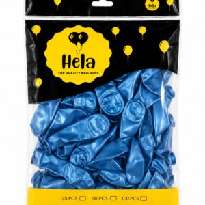 Hela 13cm guminiai chrominiai balionai blue