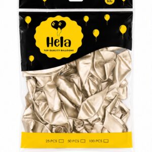 Hela 13cm guminiai chrominiai balionai champagne