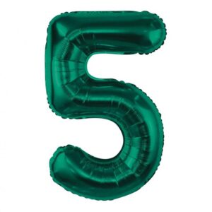 Hela folinis balionas skaičius „5" žalias