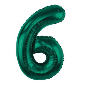 Hela folinis balionas skaičius „6" žalias