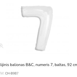 GoDan folinis balionas skaičius „7" baltas