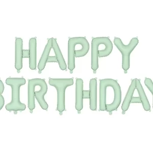 Folinis balionas Happy Birthday, 340x35cm, green.
