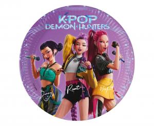 Vienkartinės lėkštės K-POP DEMON HUNTERS 20 cm, 8 vnt.
