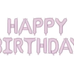 Folinis balionas Happy Birthday, 340x35cm, purple.
