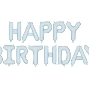 Folinis balionas Happy Birthday, 340x35cm, blue.