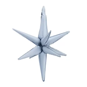 3D folinis balionas „Žvaigždė“, 105 cm, švelniai mėlynas.